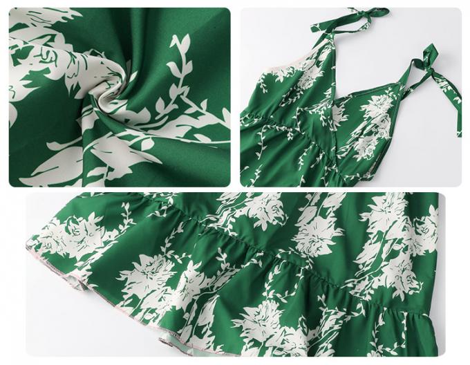 207520 strand-Kleiderfrauen des sexy grünen rückenfreien v Halses des Großhandels 2018 ärmellose Mini